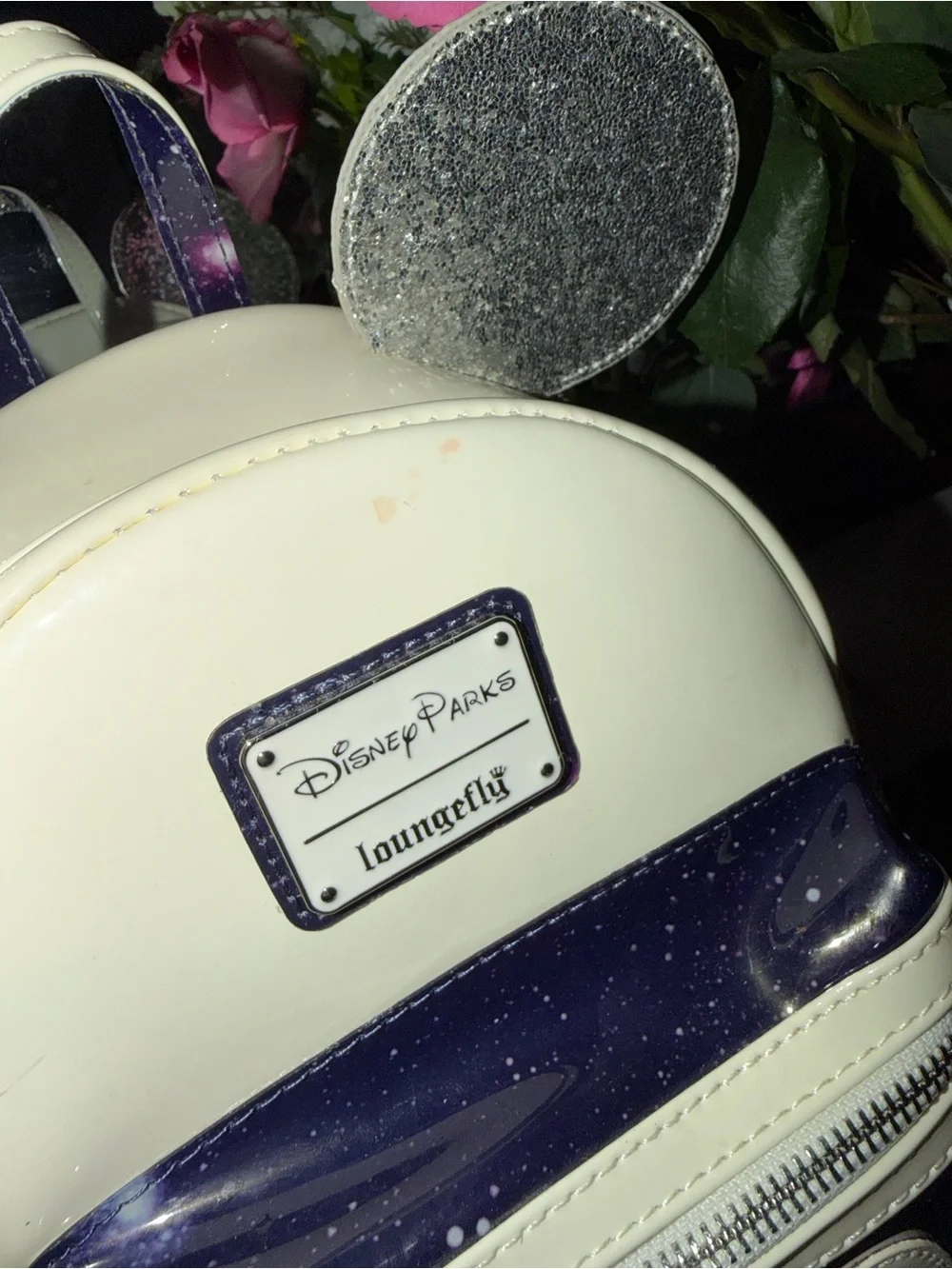 Disney Parks Loungefly Space Mountain Galaxy Mickey Mini Backpack Silver Ears